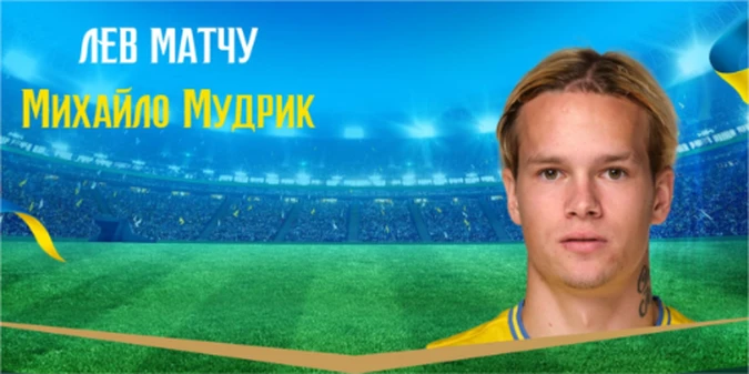 Мудрик визнаний "Левом матчу" Україна - Ісландія