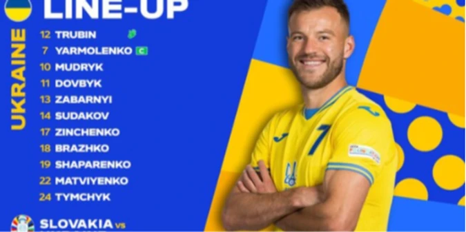 Стартовий склад збірної України на матч проти Словаччини є наймолодшим на Євро-2024